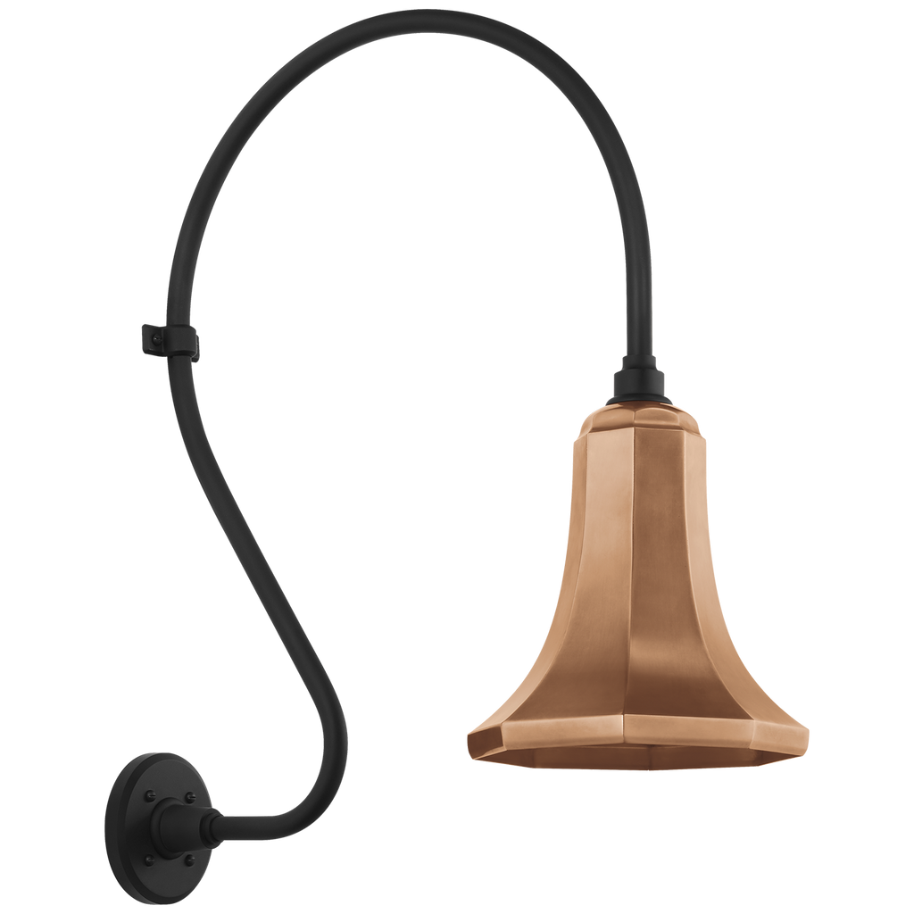 Academy 18" Larrabee Barn Light | Matte Black | 9.25 | 9.25" Soft Copper Savannah Shade