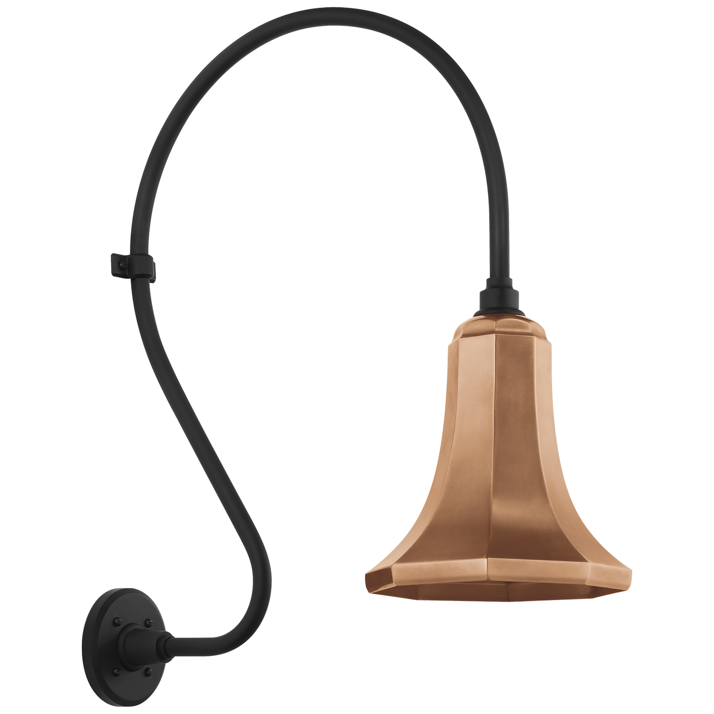 Academy 18" Larrabee Barn Light | Matte Black | 9.25 | 9.25" Soft Copper Savannah Shade