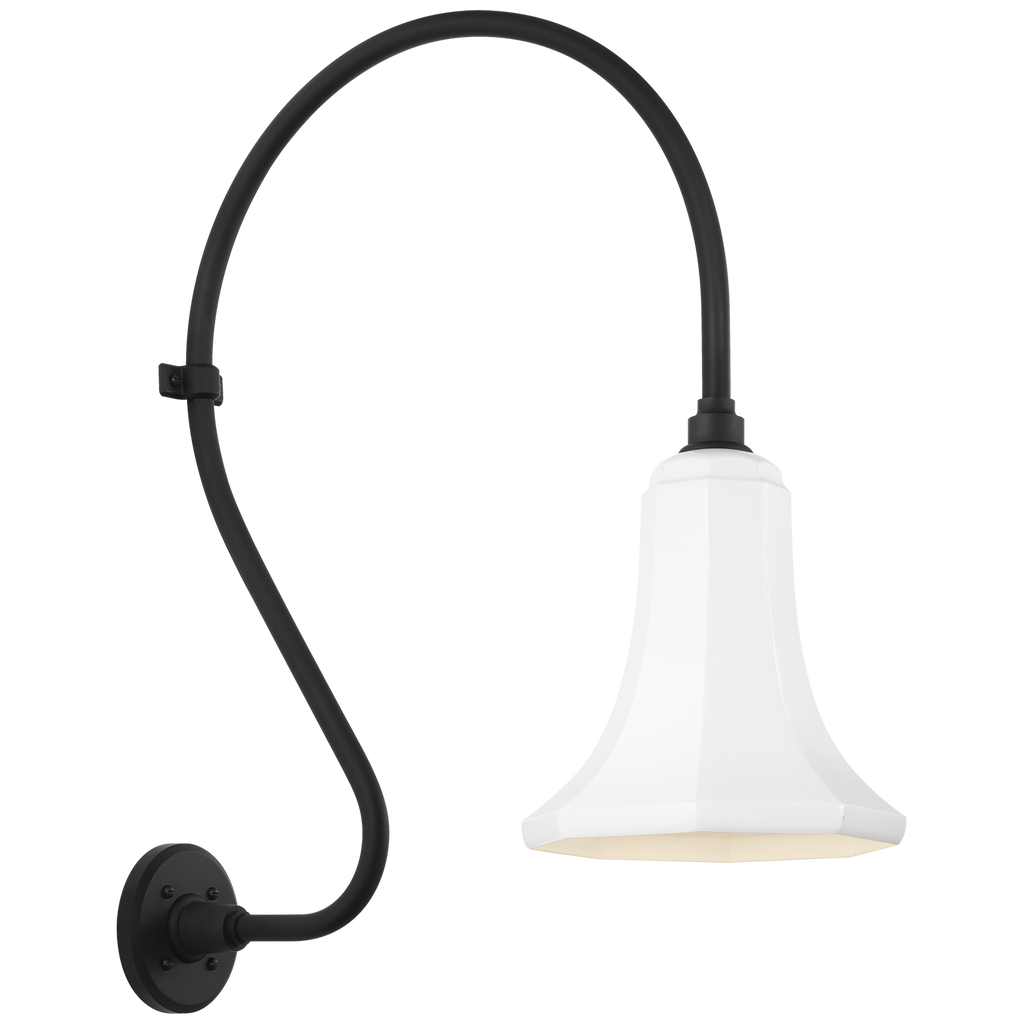 Academy 18" Larrabee Barn Light | Matte Black | 9.25 | 9.25" White Savannah Shade