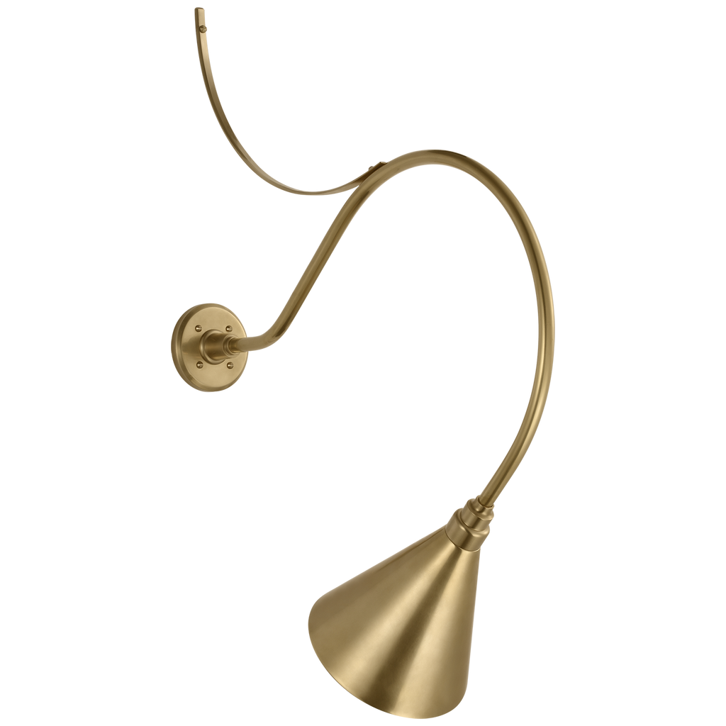 Academy 26.5" Anchored Larrabee Barn Light | Hand-Rubbed Antique Brass | 9 | 9" Hand-Rubbed Antique Brass Conical Savannah Shade