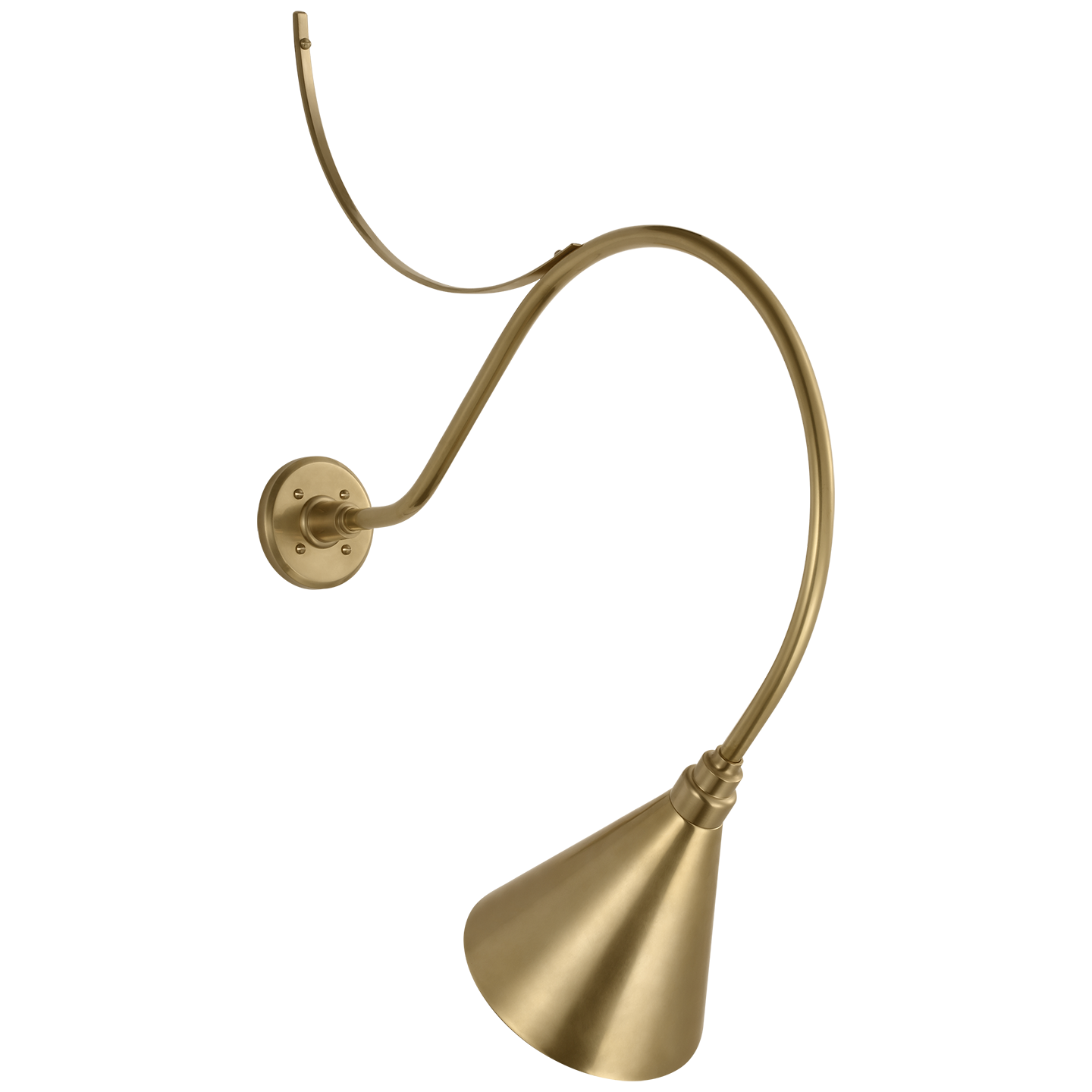 Academy 26.5" Anchored Larrabee Barn Light | Hand-Rubbed Antique Brass | 9 | 9" Hand-Rubbed Antique Brass Conical Savannah Shade