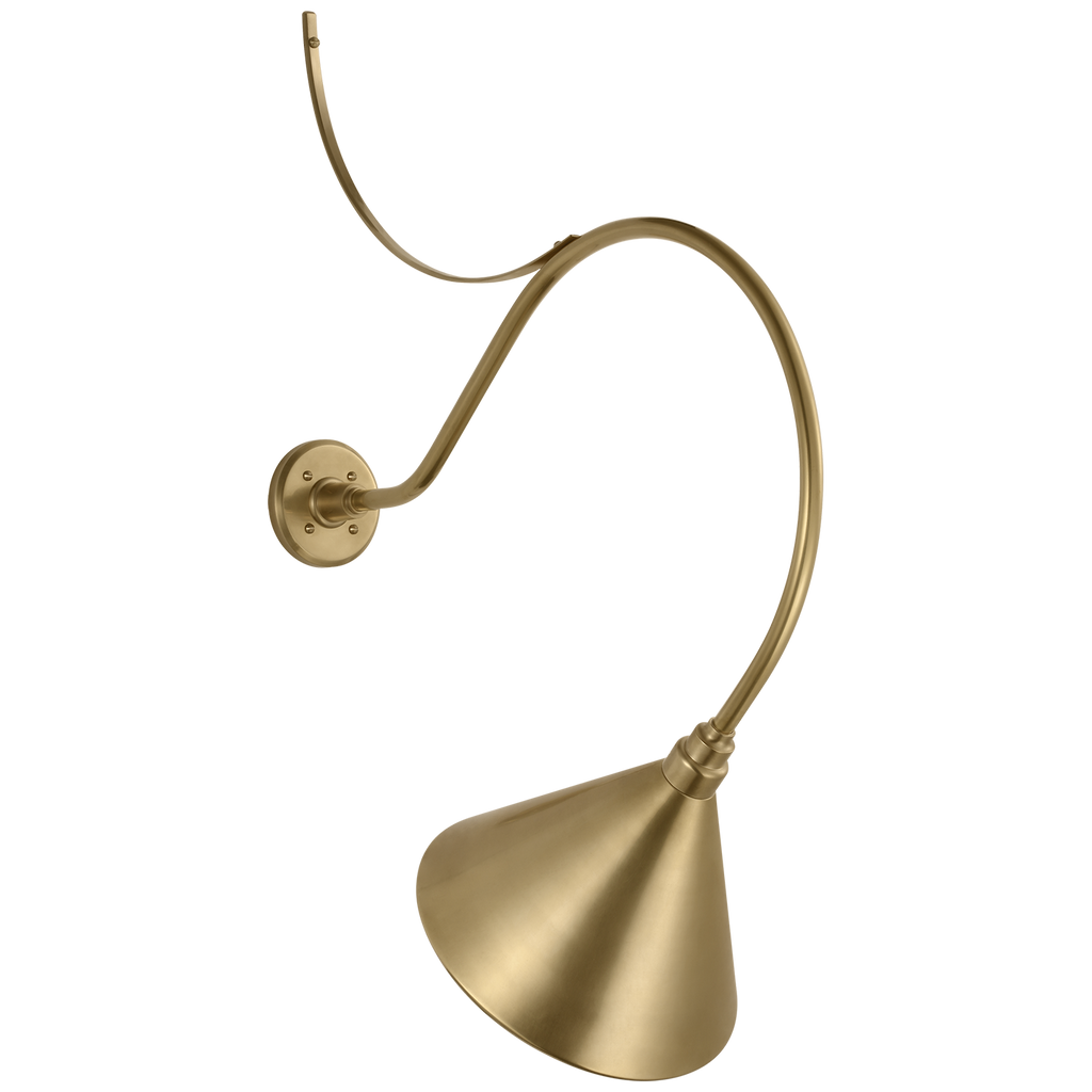 Academy 26.5" Anchored Larrabee Barn Light | Hand-Rubbed Antique Brass | 12.5 | 12.5" Hand-Rubbed Antique Brass Conical Savannah Shade