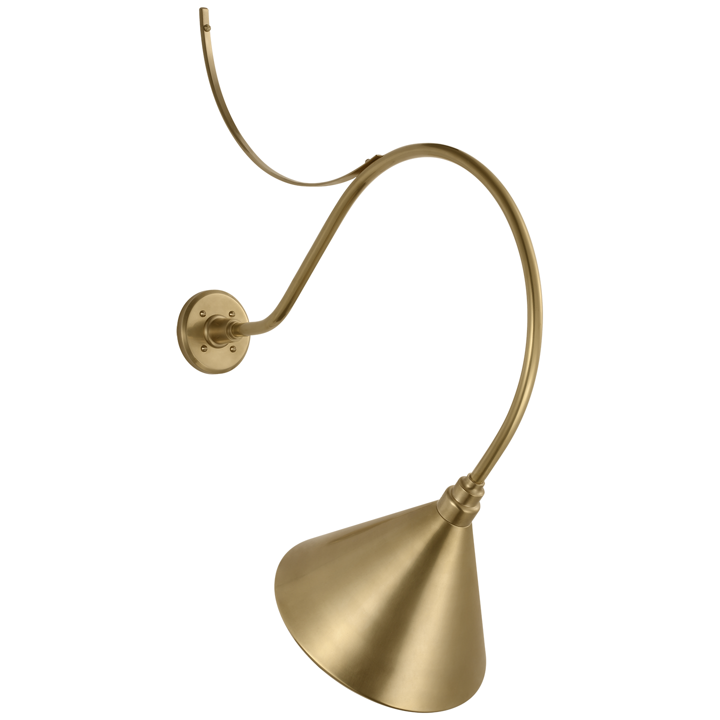 Academy 26.5" Anchored Larrabee Barn Light | Hand-Rubbed Antique Brass | 12.5 | 12.5" Hand-Rubbed Antique Brass Conical Savannah Shade