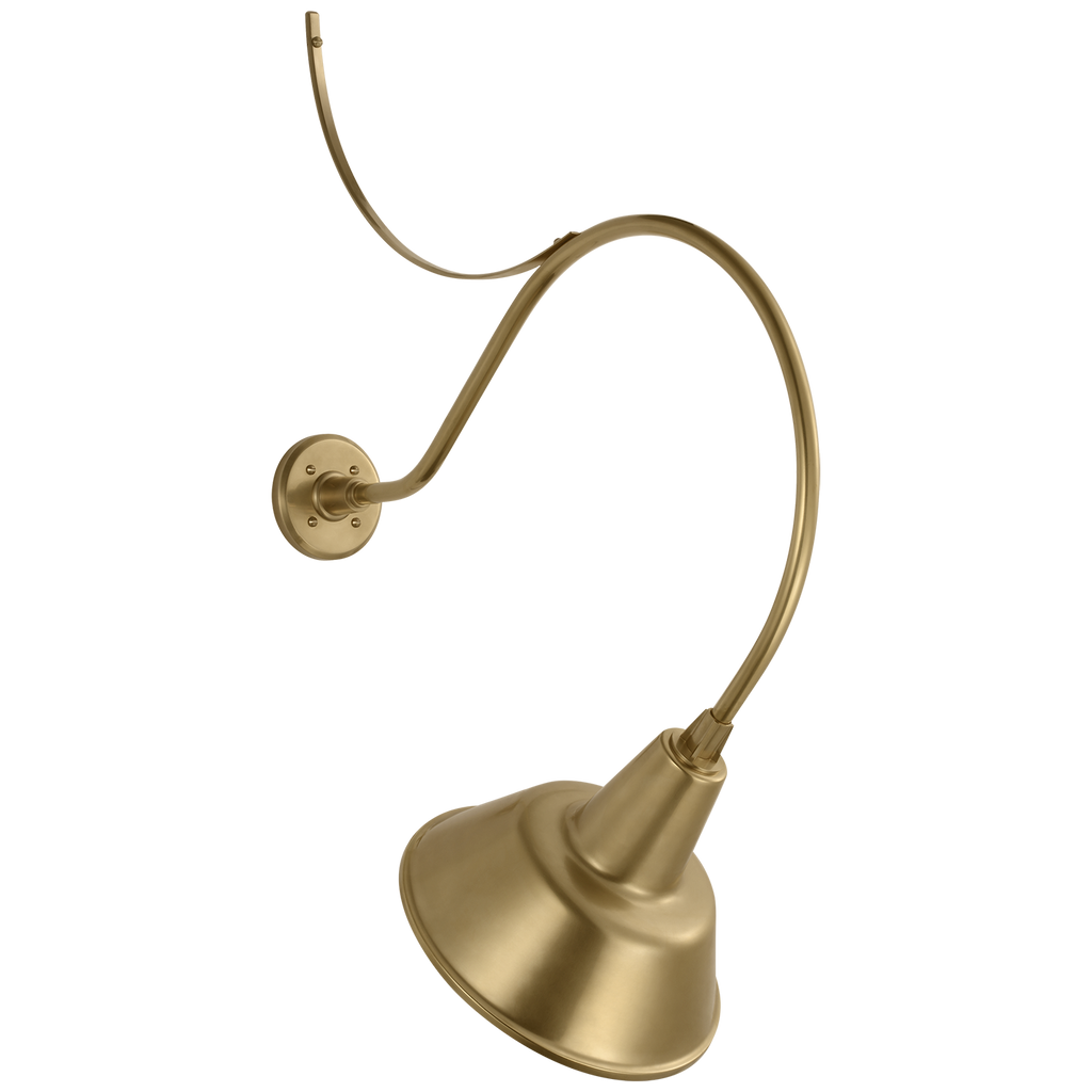 Academy 26.5" Anchored Larrabee Barn Light | Hand-Rubbed Antique Brass | 12.5 | 12.5" Hand-Rubbed Antique Brass Bowers Shade