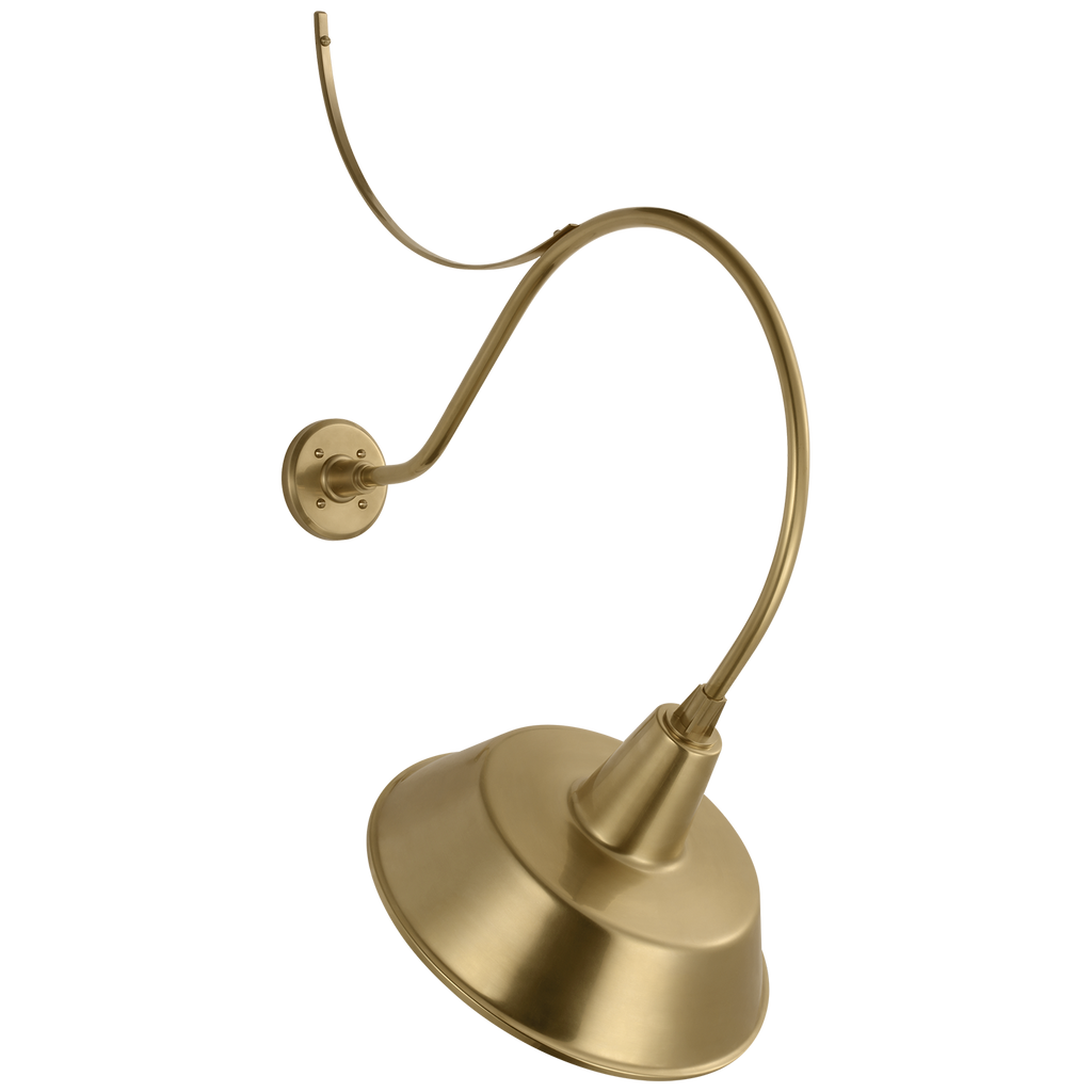 Academy 26.5" Anchored Larrabee Barn Light | Hand-Rubbed Antique Brass | 16 | 16" Hand-Rubbed Antique Brass Bowers Shade