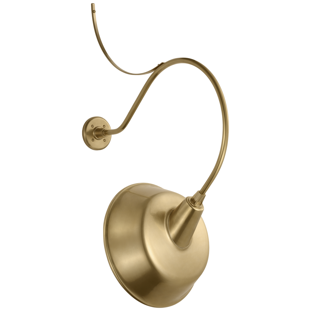 Academy 26.5" Anchored Larrabee Barn Light | Hand-Rubbed Antique Brass | 16 | 16" Hand-Rubbed Antique Brass Tilted Bowers Shade