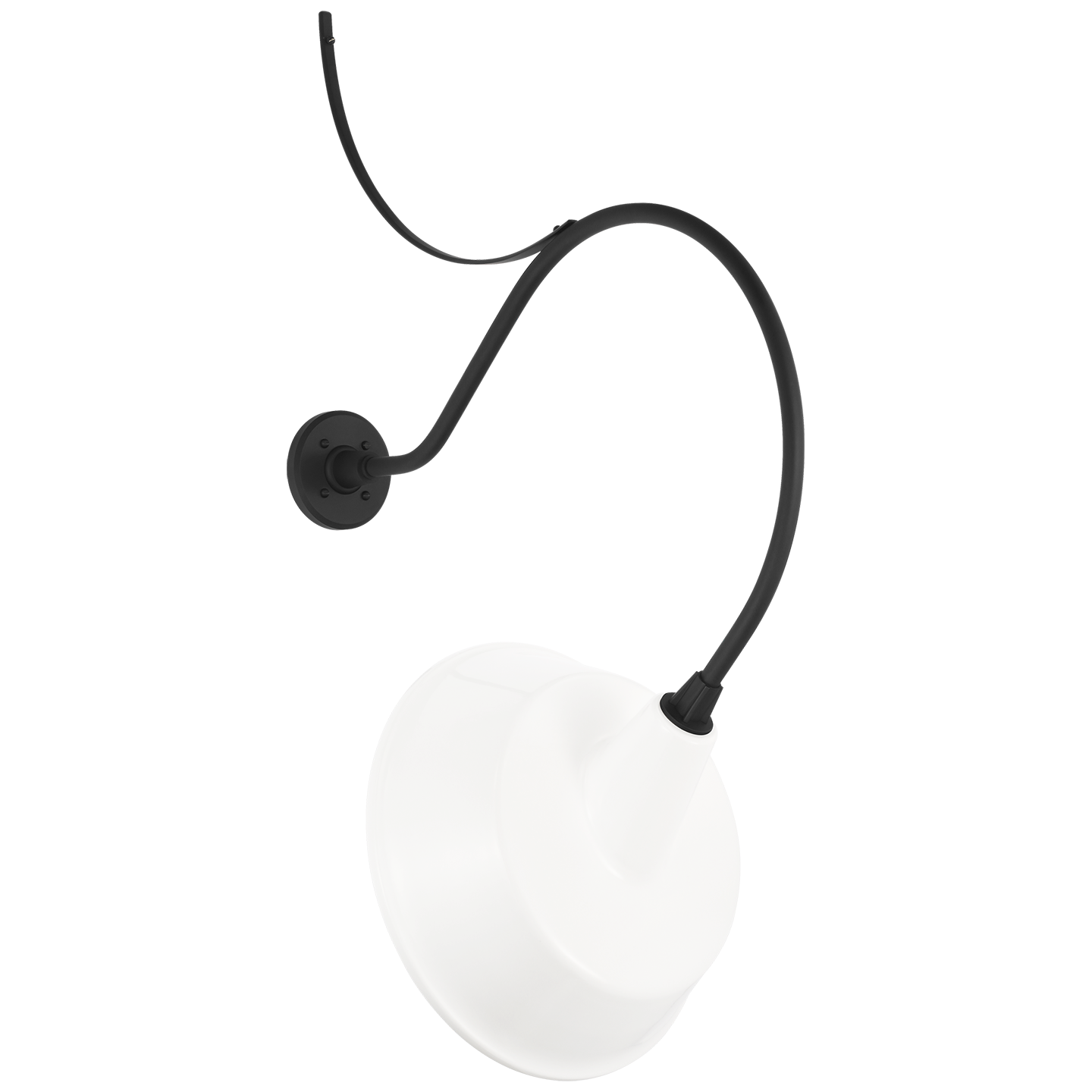 Academy 26.5" Anchored Larrabee Barn Light | Matte Black | 16 | 16" White Tilted Bowers Shade