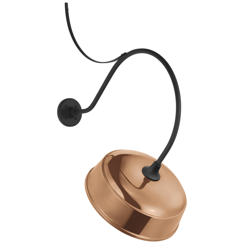 Academy 26.5" Anchored Larrabee Barn Light | Matte Black | 16 | 16" Soft Copper Rockhouse Shade