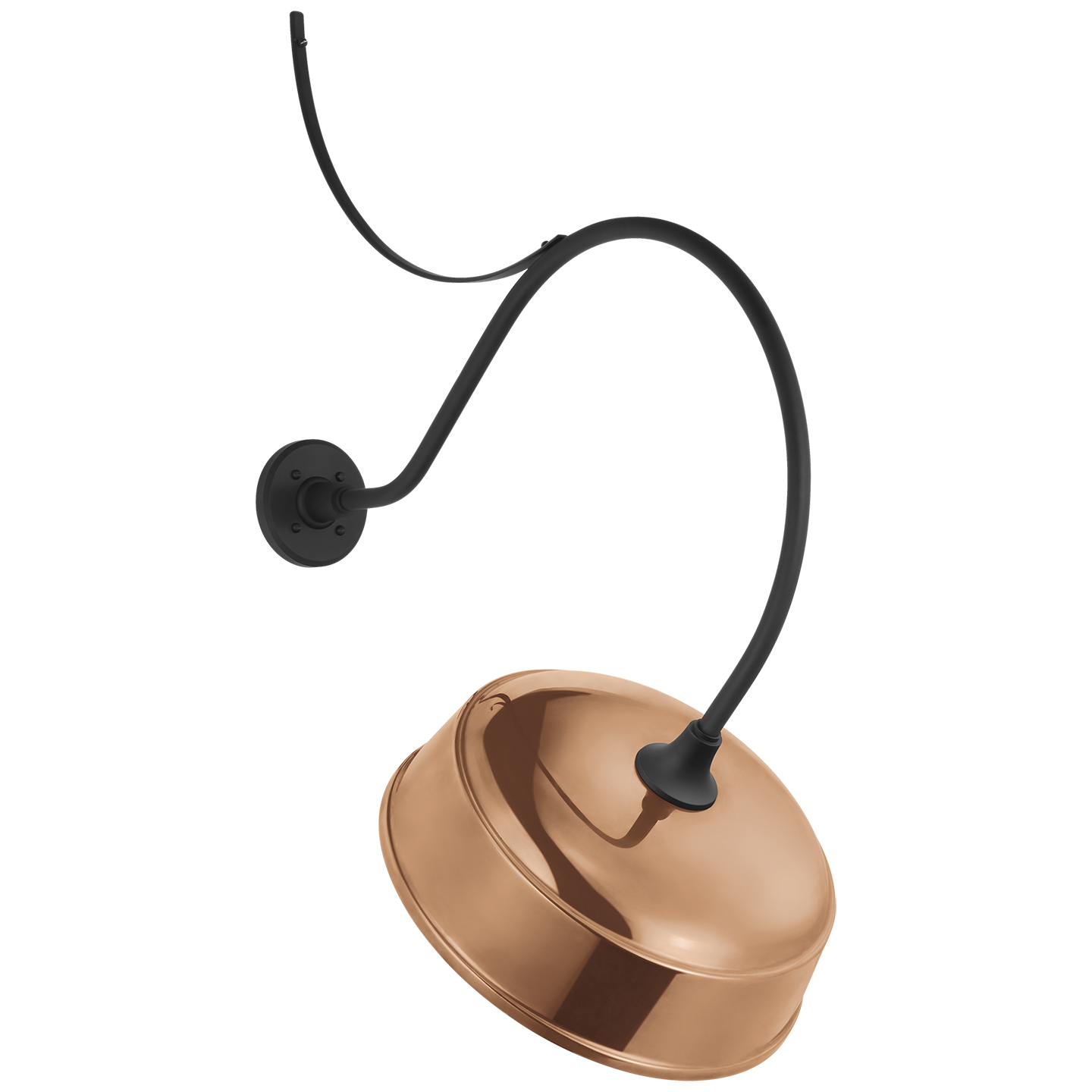Academy 26.5" Anchored Larrabee Barn Light | Matte Black | 16 | 16" Soft Copper Rockhouse Shade