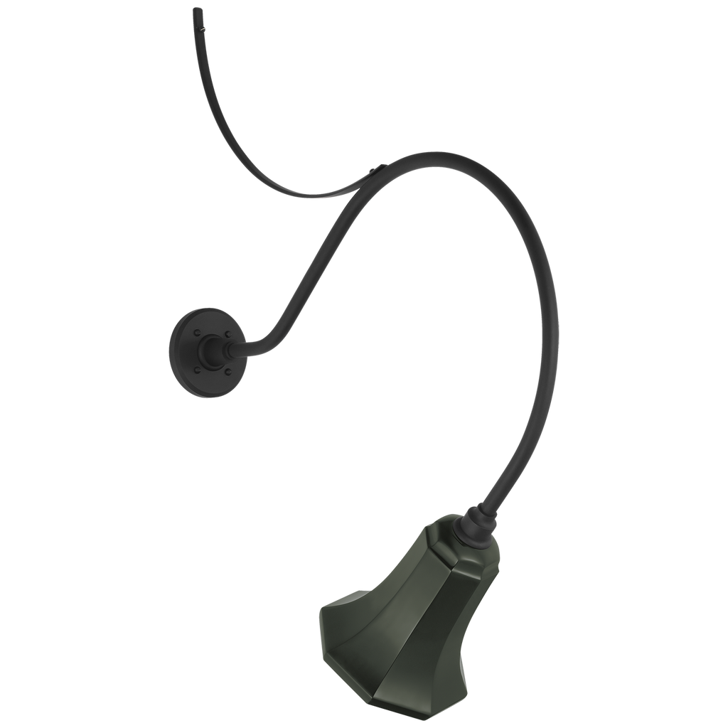 Academy 26.5" Anchored Larrabee Barn Light | Matte Black | 7.5 | 7.5" Green Savannah Shade