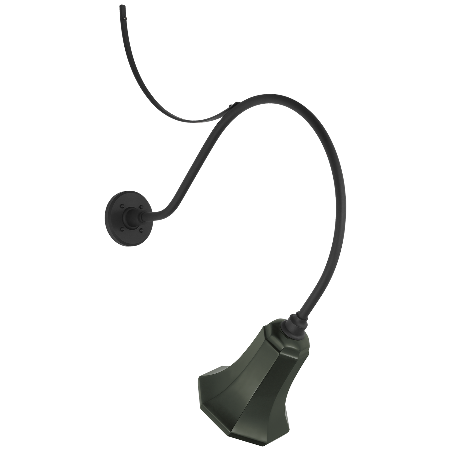 Academy 26.5" Anchored Larrabee Barn Light | Matte Black | 7.5 | 7.5" Green Savannah Shade