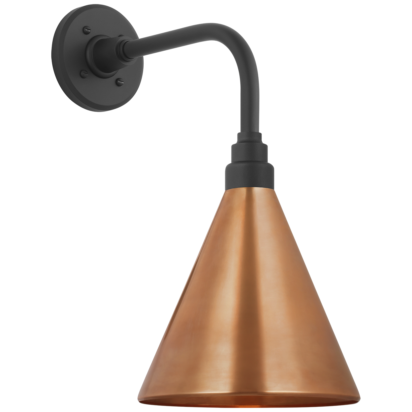 Academy 11" Rex Barn Light | Matte Black | 9 | 9" Soft Copper Conical Savannah Shade