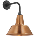 Academy 11" Rex Barn Light | Matte Black | 12.5 | 12.5" Soft Copper Bowers Shade