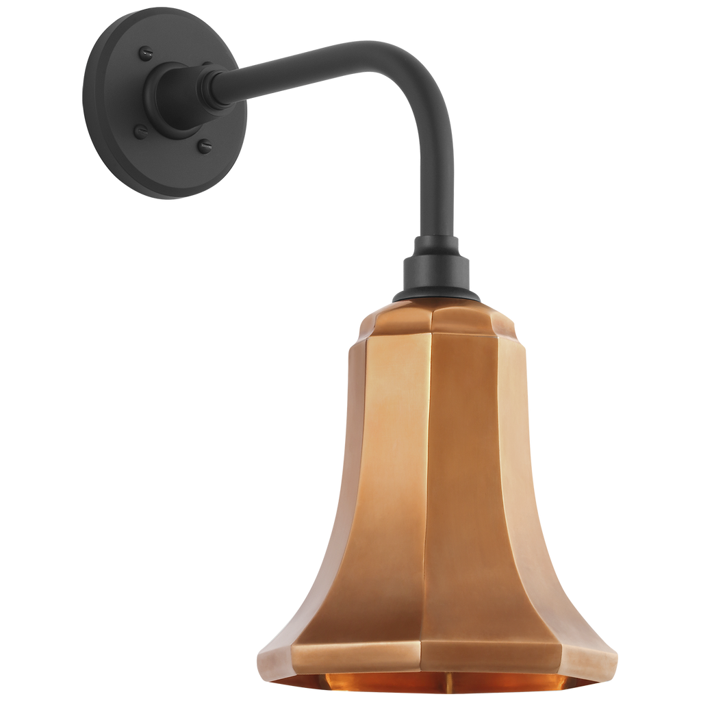 Academy 11" Rex Barn Light | Matte Black | 7.5 | 7.5" Soft Copper Savannah Shade