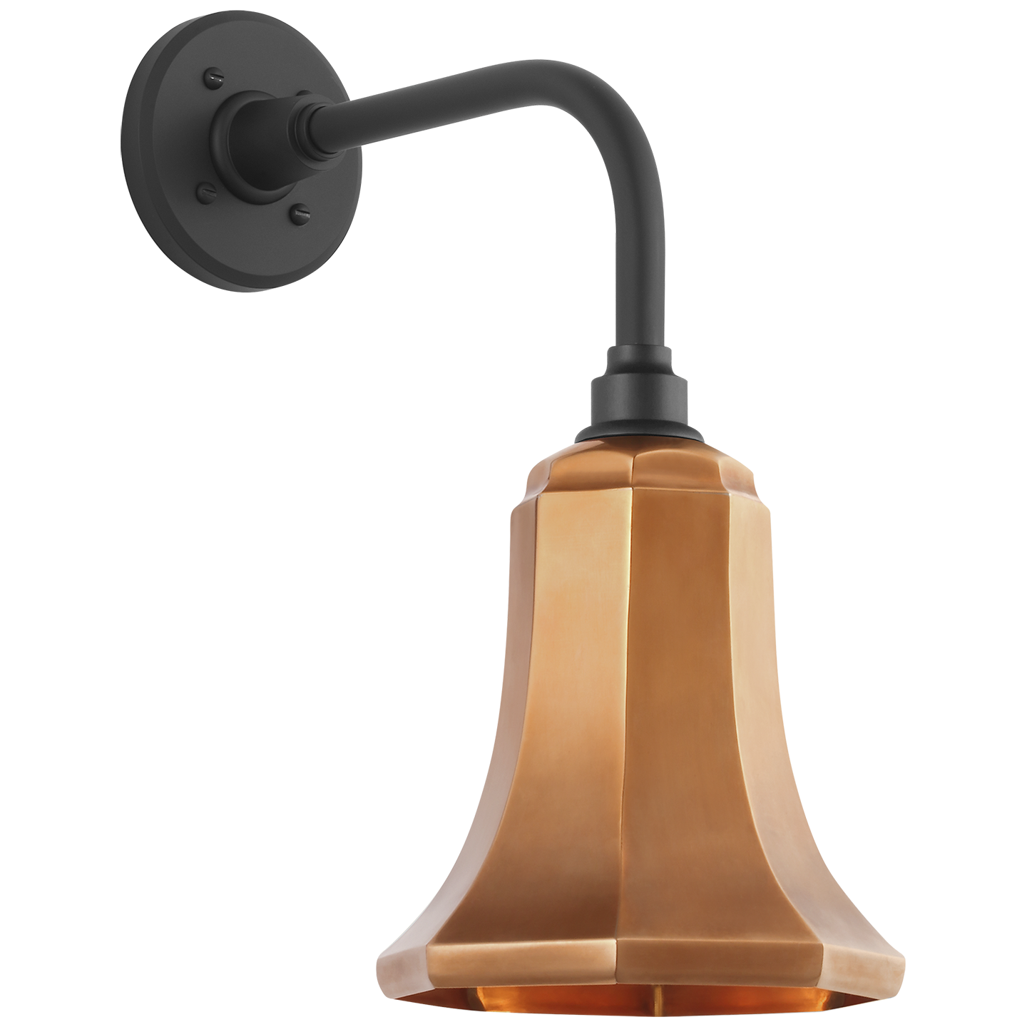 Academy 11" Rex Barn Light | Matte Black | 7.5 | 7.5" Soft Copper Savannah Shade