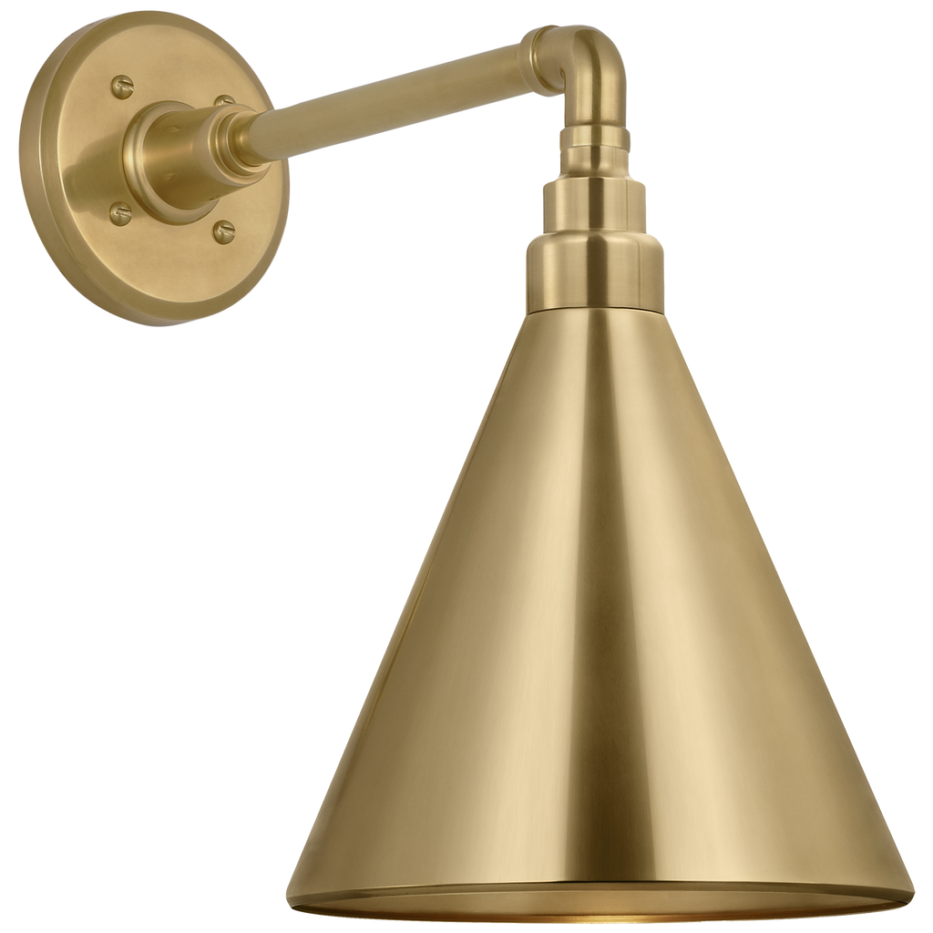 Academy 11" Mack Barn Light | Hand-Rubbed Antique Brass | 9 | 9" Hand-Rubbed Antique Brass Conical Savannah Shade