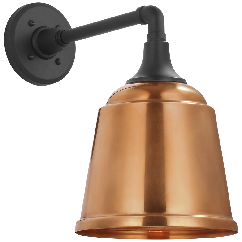 Academy 11" Mack Barn Light | Matte Black | 8 | 8" Soft Copper Rockhouse Shade