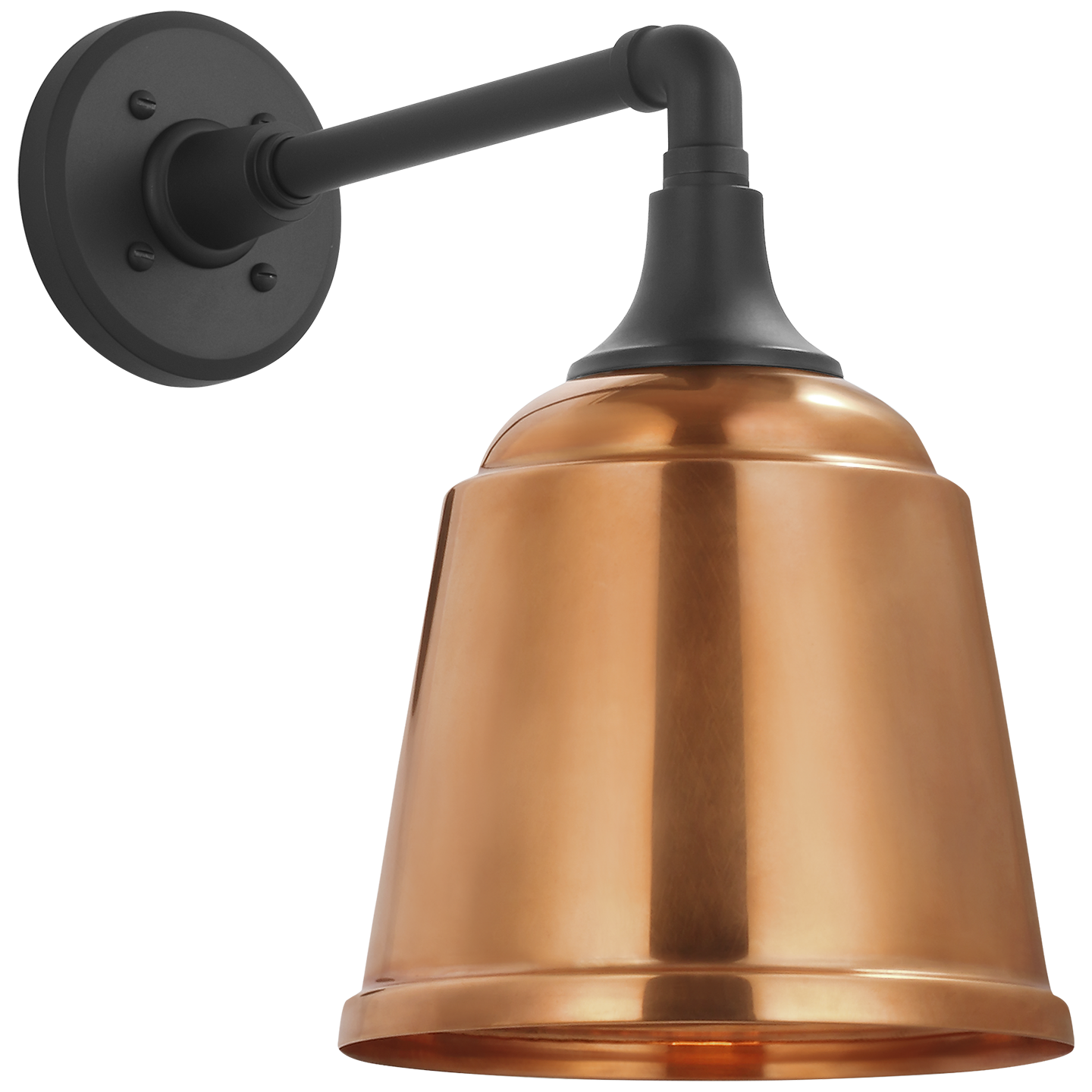 Academy 11" Mack Barn Light | Matte Black | 8 | 8" Soft Copper Rockhouse Shade