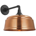 Academy 11" Mack Barn Light | Matte Black | 12.5 | 12.5" Soft Copper Rockhouse Shade