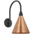 Academy 11" Arched Mack Barn Light | Matte Black | 9 | 9" Soft Copper Conical Savannah Shade