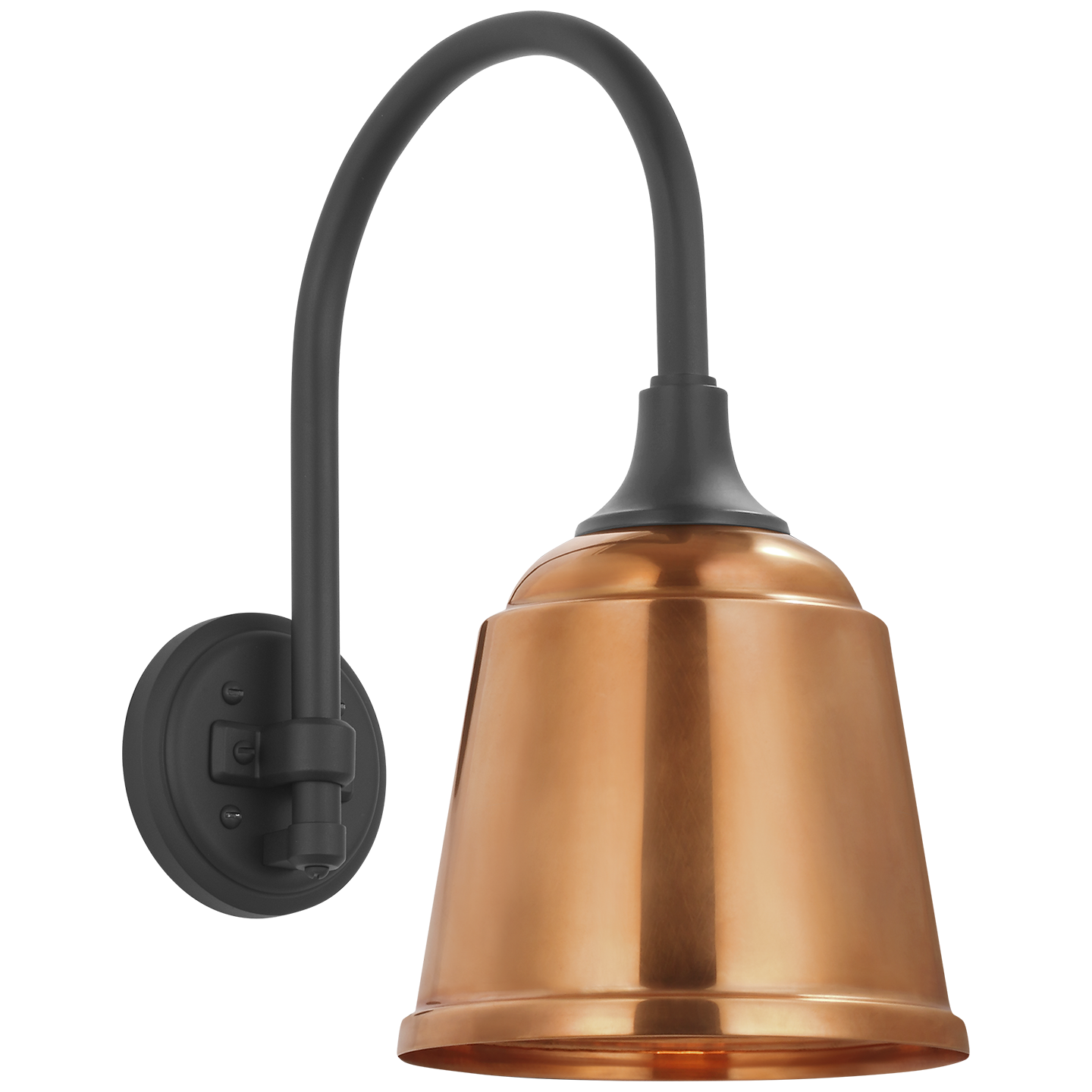 Academy 11" Arched Mack Barn Light | Matte Black | 8 | 8" Soft Copper Rockhouse Shade