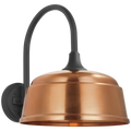 Academy 11" Arched Mack Barn Light | Matte Black | 12.5 | 12.5" Soft Copper Rockhouse Shade