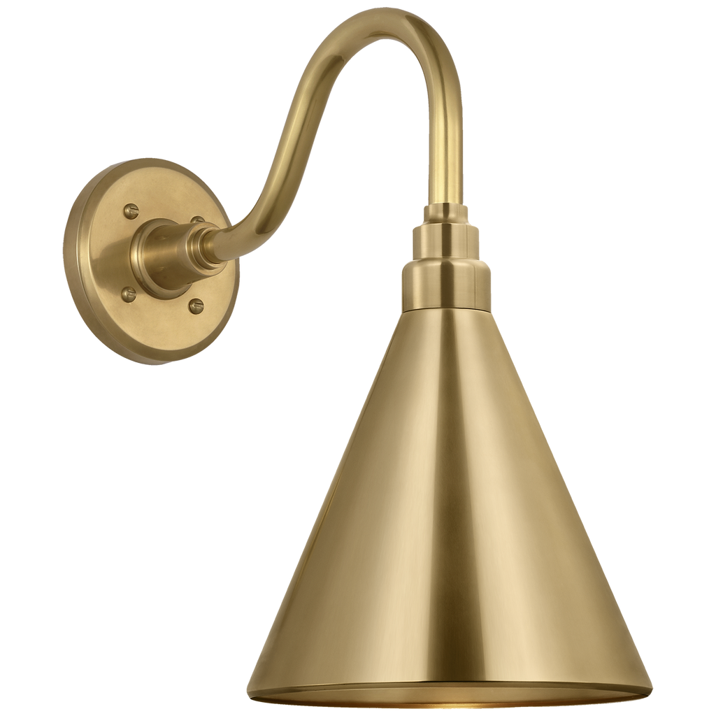 Academy 11" Flynn Barn Light | Hand-Rubbed Antique Brass | 9 | 9" Hand-Rubbed Antique Brass Conical Savannah Shade