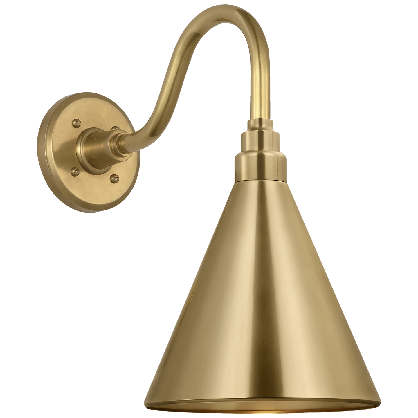 Academy 11" Flynn Barn Light | Hand-Rubbed Antique Brass | 9 | 9" Hand-Rubbed Antique Brass Conical Savannah Shade