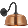 Academy 11" Flynn Barn Light | Matte Black | 12.5 | 12.5" Soft Copper Rockhouse Shade