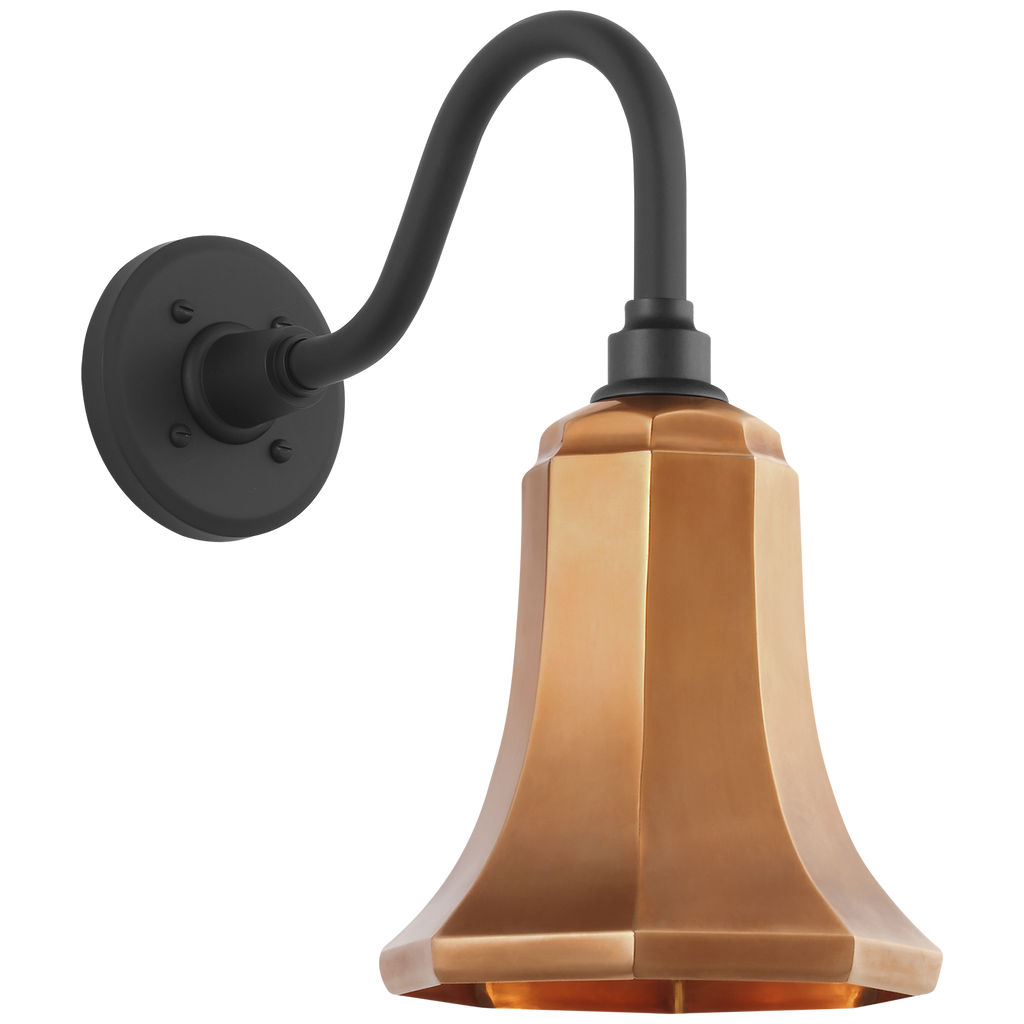 Academy 11" Flynn Barn Light | Matte Black | 7.5 | 7.5" Soft Copper Savannah Shade