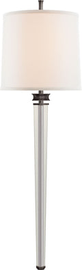 Lyra Large Tail Sconce | Bronze and Crystal | Linen Shade
