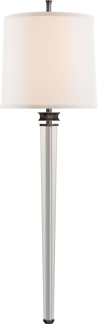 Lyra Large Tail Sconce | Bronze and Crystal | Linen Shade