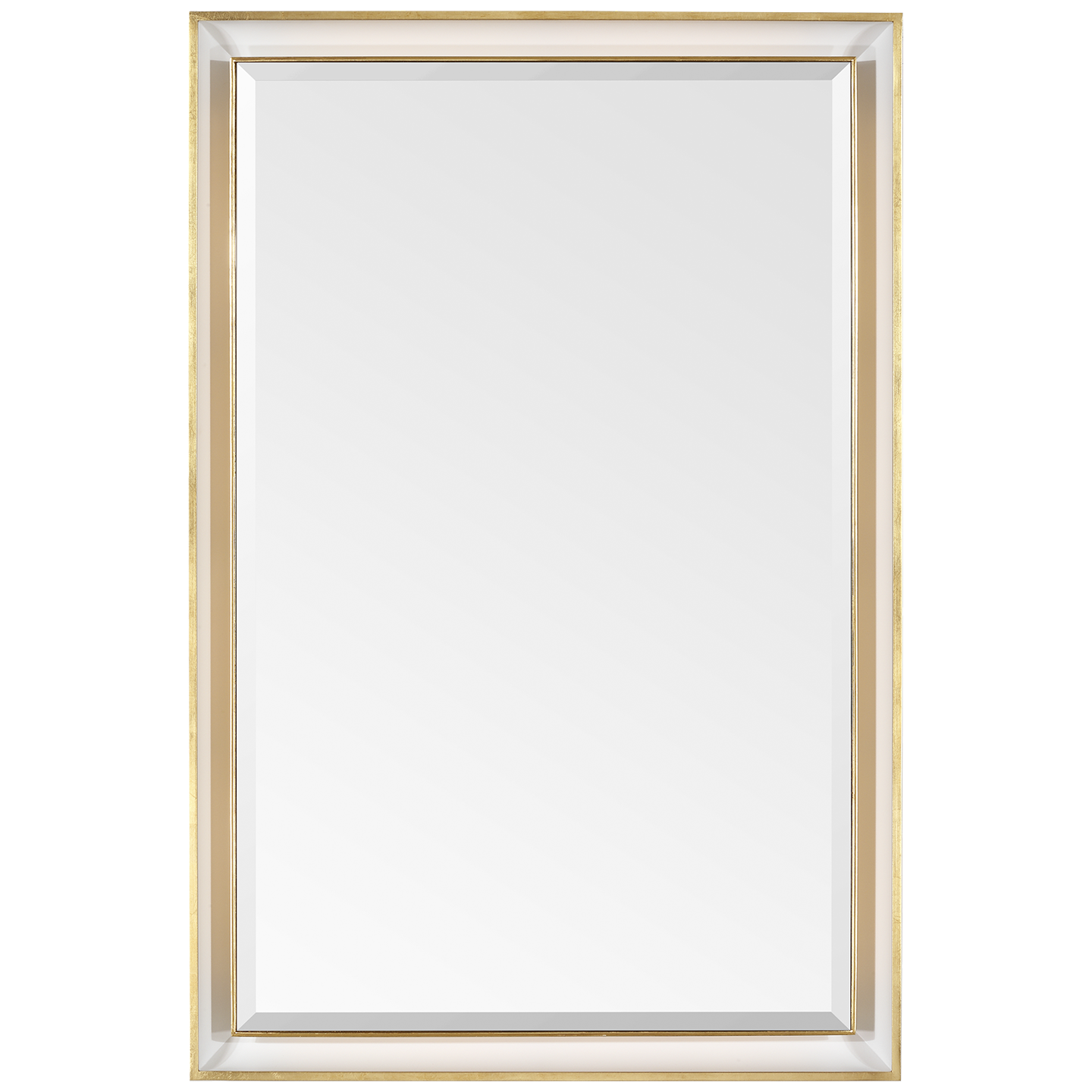 Tricia 24" Illuminated Rectangular Mirror | Polished Nickel and Gild