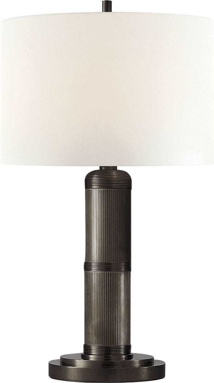 Longacre Small Table Lamp | Bronze | Linen Shade