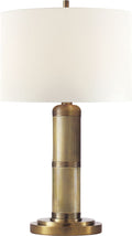Longacre Small Table Lamp | Hand-Rubbed Antique Brass | Linen Shade