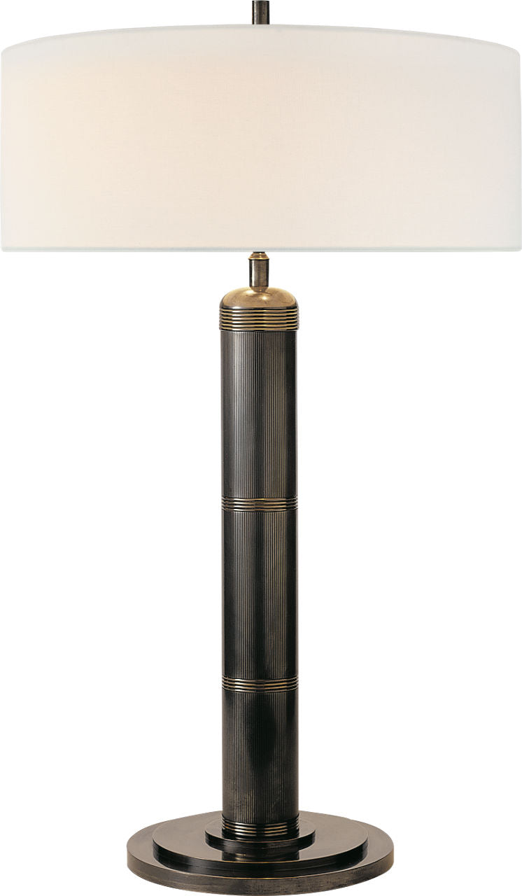 Longacre Tall Table Lamp | Bronze | Linen Shade