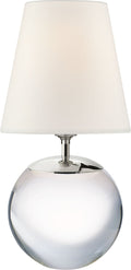 Terri Large Round Table Lamp | Crystal | Linen Shade