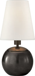 Tiny Terri Round Accent Lamp | Bronze | Linen Shade