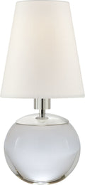 Tiny Terri Round Accent Lamp | Crystal | Linen Shade