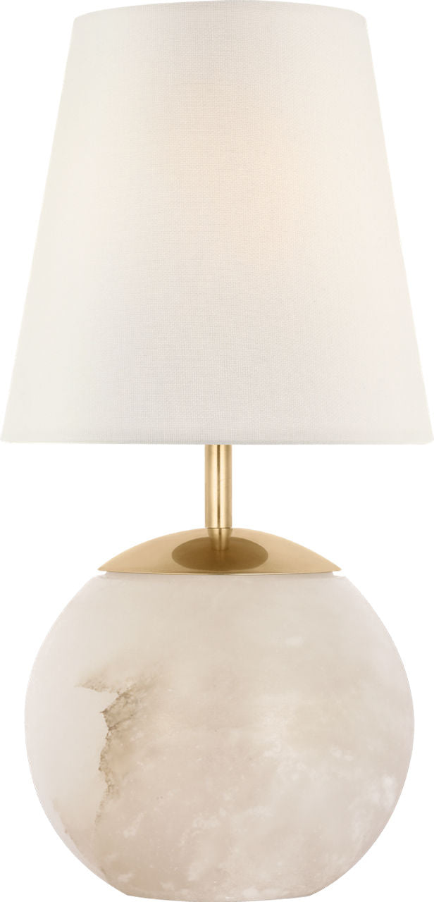Terri 12" Cordless Accent Lamp | Alabaster | Linen Shade