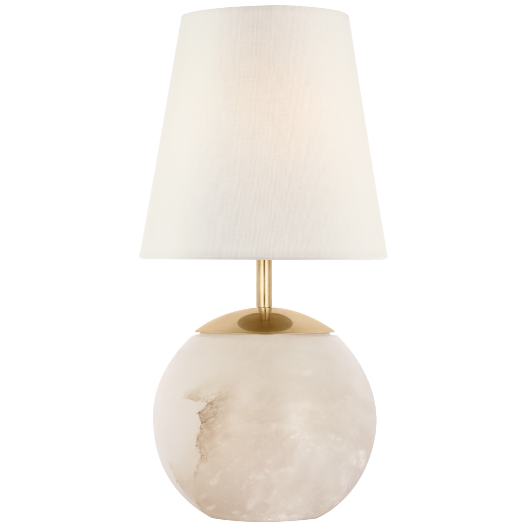 Terri 12" Cordless Accent Lamp | Alabaster | Linen Shade