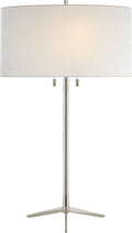 Caron Table Lamp | Polished Nickel | Linen Shade