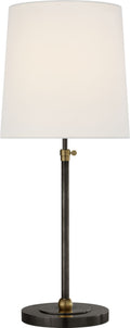 Bryant Large Table Lamp | Bronze and Hand-Rubbed Antique Brass | Linen Shade