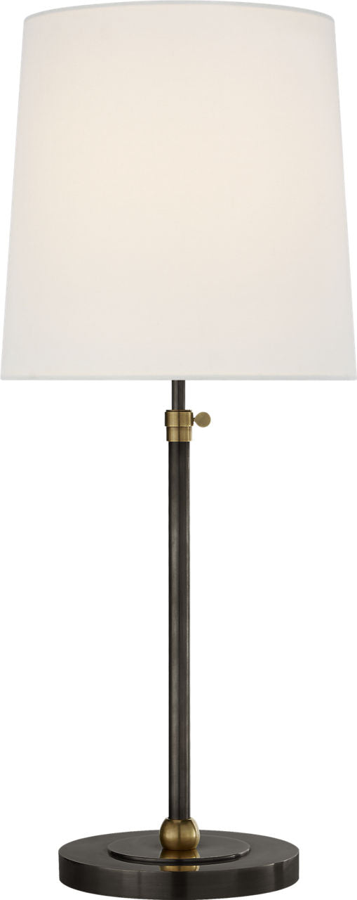 Bryant Large Table Lamp | Bronze and Hand-Rubbed Antique Brass | Linen Shade