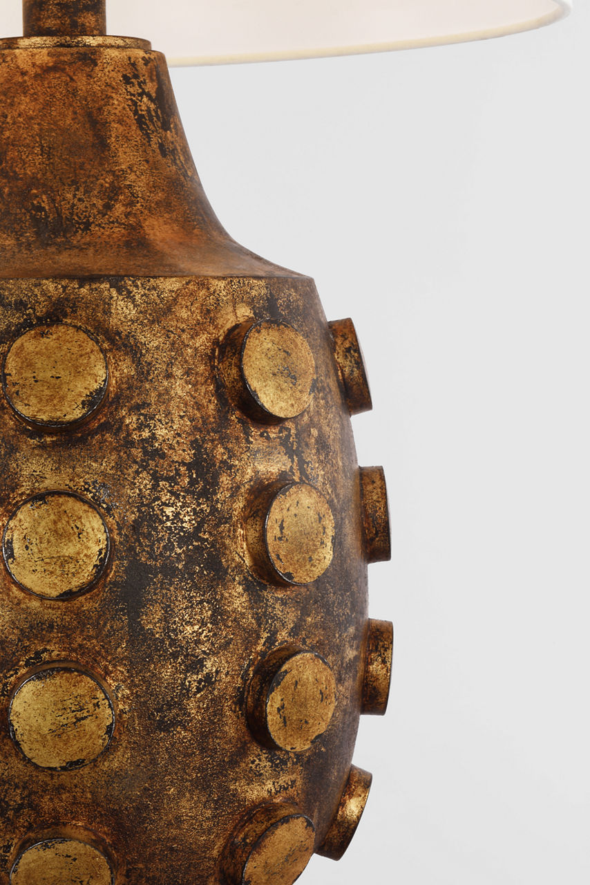 Orly Large Table Lamp | Antique Gild | Linen Shade