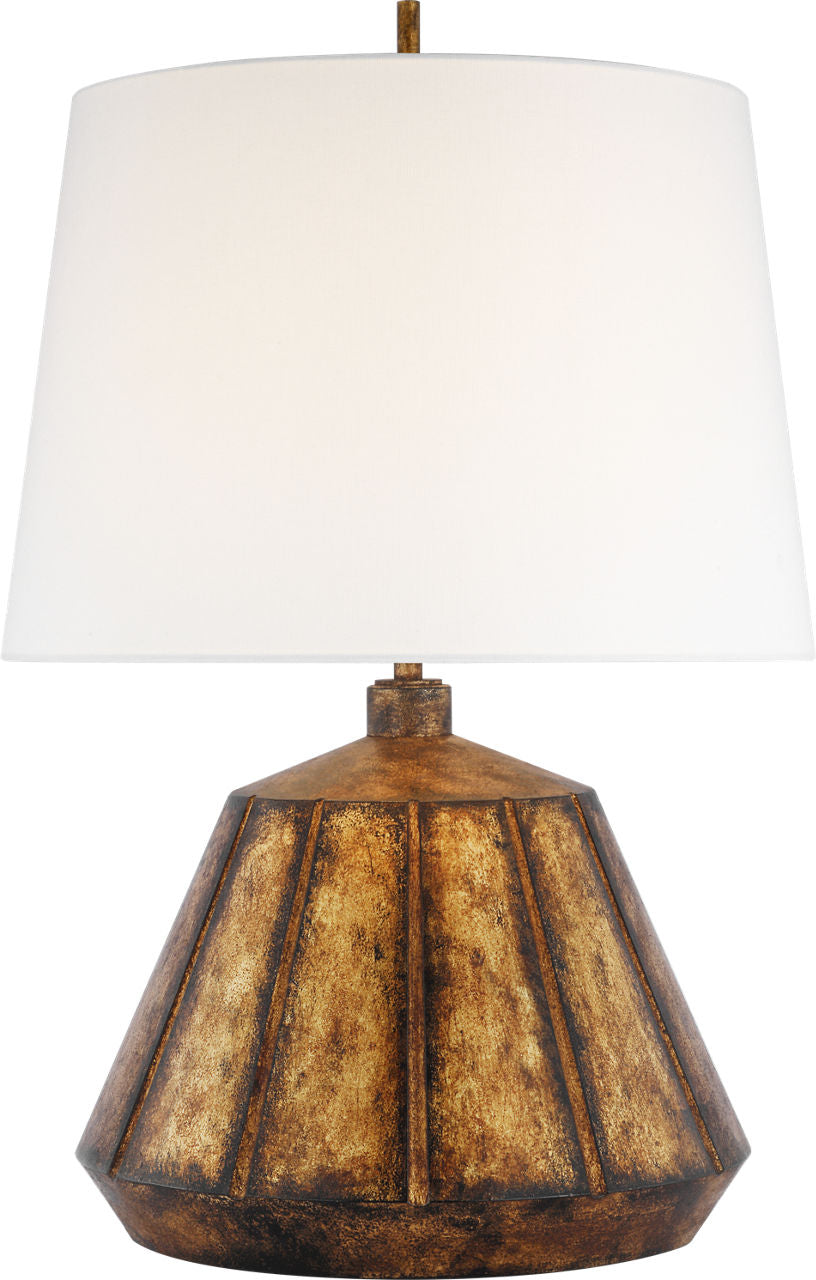 Frey Medium Table Lamp | Antique Gild | Linen Shade