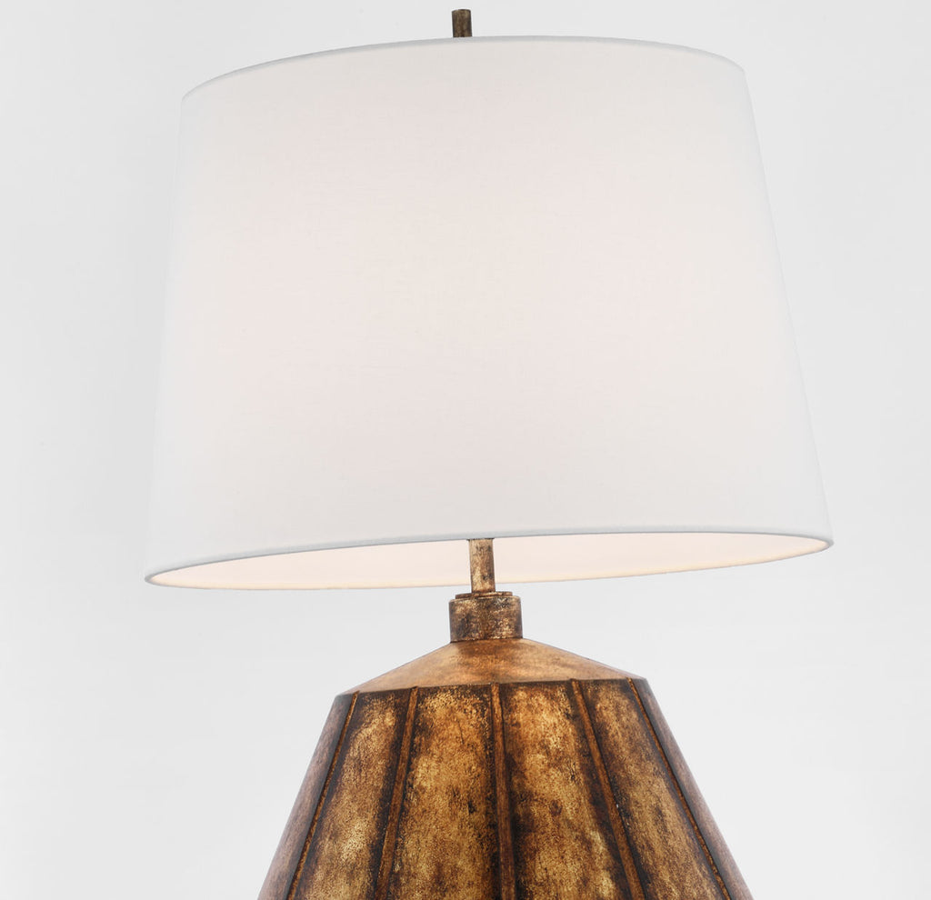 Frey Medium Table Lamp | Antique Gild | Linen Shade