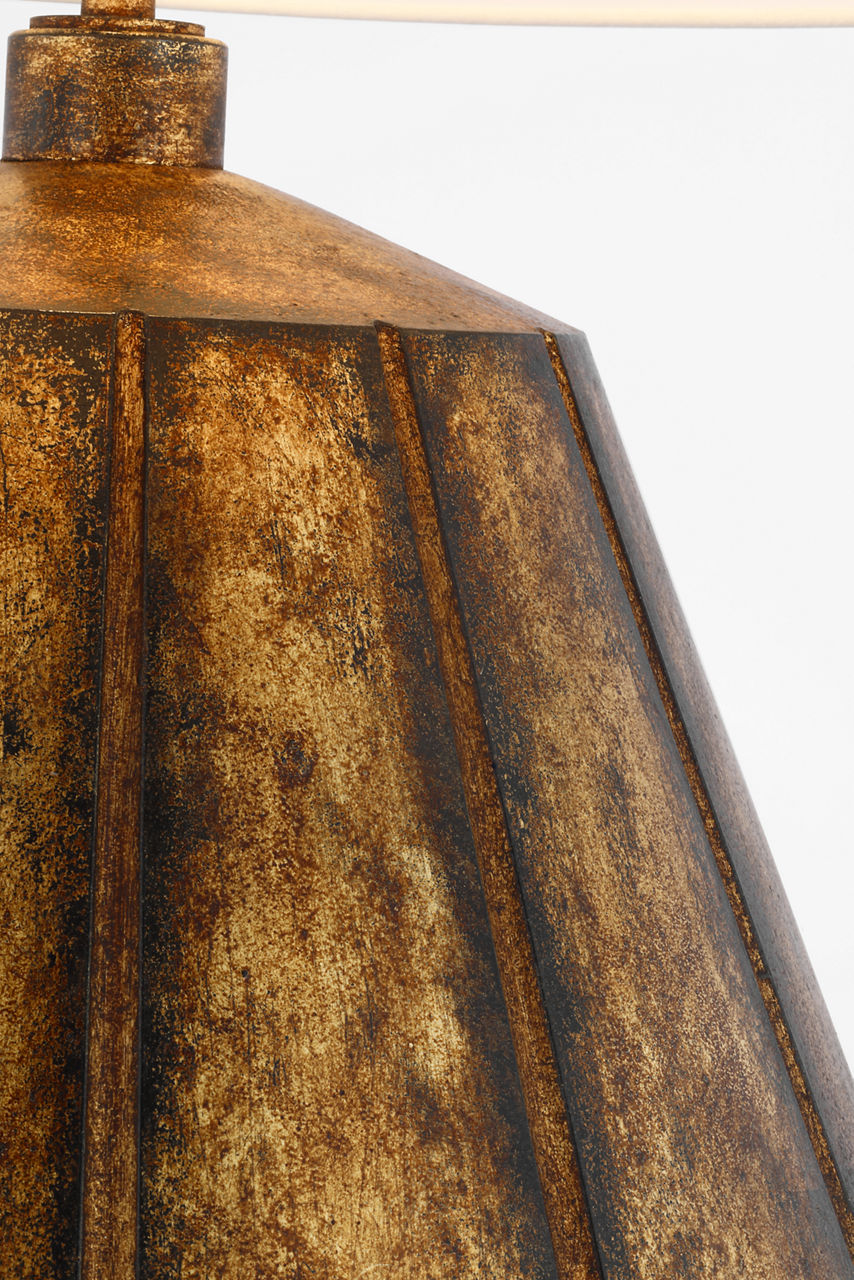 Frey Medium Table Lamp | Antique Gild | Linen Shade