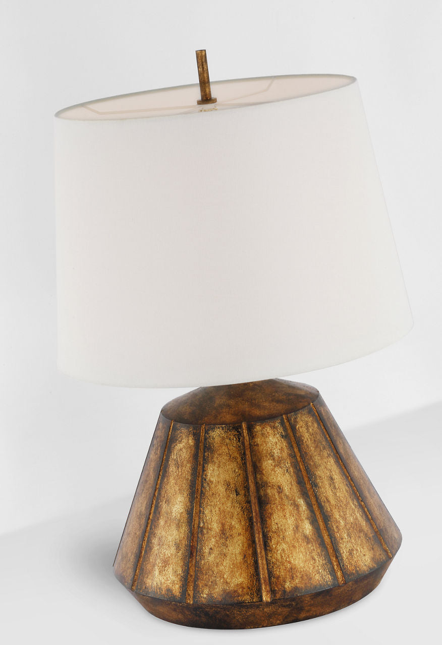 Frey Medium Table Lamp | Antique Gild | Linen Shade
