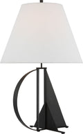 Auxerre Large Blacksmith Table Lamp | Aged Iron | Linen Shade